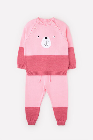 комплект  для девочки  К 856/ш/светло-розовый,темная герань