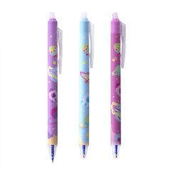 
          Ручка гелевая пиши-стирай, автоматическая Alingar "Космос", 0,5мм, синяя, игольчатый наконечник, круглый цветной пластиковый корпус, пласт. уп.