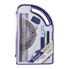 
          Готовальня Alingar, 8 предметов, пластиковый циркуль 105 мм, с карандашом, пластиковый футляр