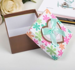 Подарочная коробка коричневая 9х9х6см