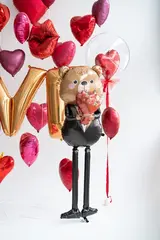 Сет гелиевых шаров Красные сердца любви