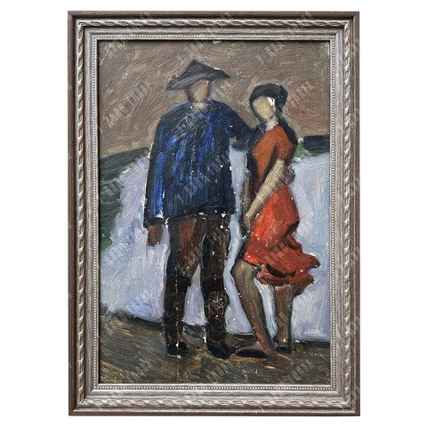 Динес Ю. С. Двое у реки. Этюд. 1940-е