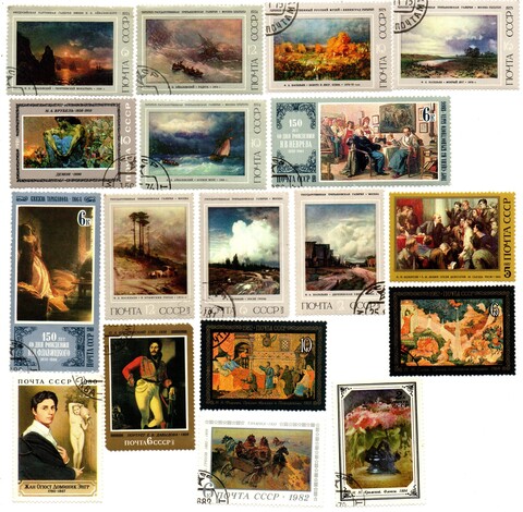 Набор марок Искусство 28 шт. СССР Вьетнам 1966,75,84 гг. XF