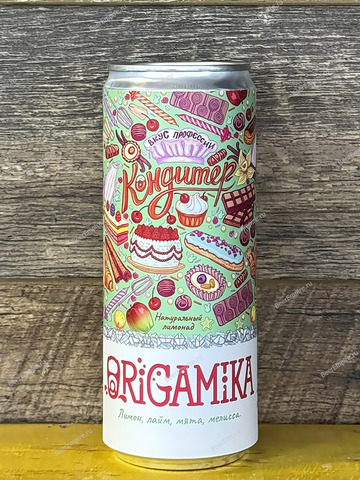 Лимонад Origamika Кондитер (лимон, лайм, мята, мелисса) 0,33 л. ж/б