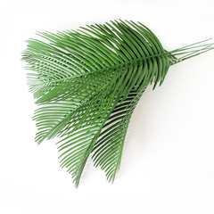 №2 Пальма, искусственная зелень, высококачественный пластик, 47 см, набор 5 шт, цвет насыщенный зеленый