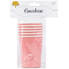 Стакан розовый 250мл 6шт