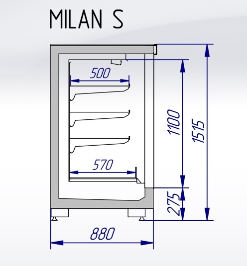 Низкотемпературный шкаф ITALFRIGO MILAN S с выносным холодоснабжением