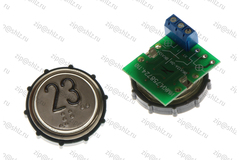 Кнопка (кнопочный модуль) ВКЛ13А-7-4П "23 этаж", круглая, с кодом Брайля