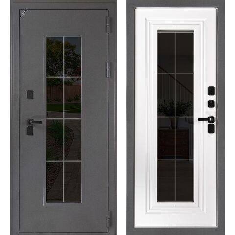 Дверь входная металлическая Каталея Букле графит - Белый матовый