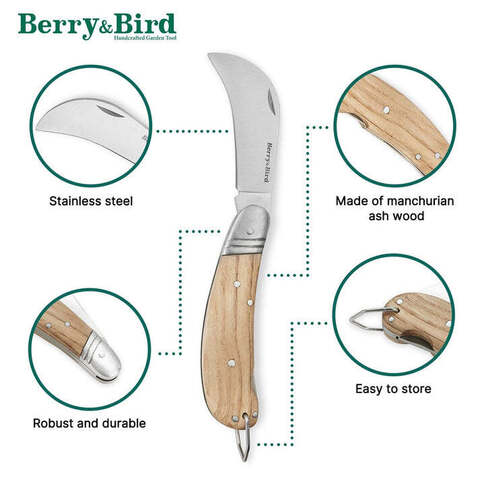 Садовый нож для обрезки Серпетка Berry&Bird