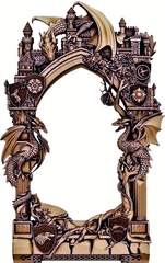 Силиконовый молд № 410 рамка с драконами (Игра престолов)