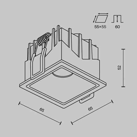 Встраиваемый светильник Maytoni Alfa led DL043-01-10W3K-SQ-B-1