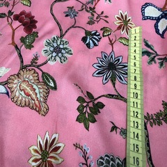 Ткань вискоза  розовая с цветами 3206