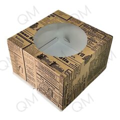 Коробка для торта с окном 300*300*190 мм газета, 10 шт