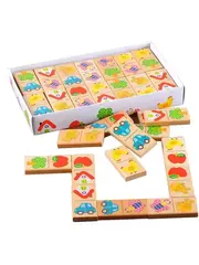 Деревянное домино для детей классическое 28 деталей