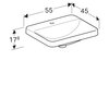 Geberit VariForm Раковина встраиваемая в столешницу прямоугольной формы, 55х45 см, с отв. под смеситель, без отв. перелива