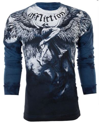 Affliction | Футболка лонгслив мужская UPWARD Navy A1040N перед