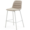 Полубарный стул Zunilda, бежевый с белыми ножками