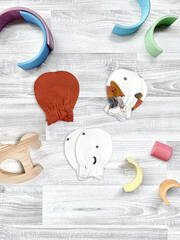 Рукавички-антицарапки Mjölk Птицы/Paprika/Ночное небо, сет из 3х пар