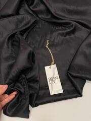 Вискоза жаккардовая подкладочная (Valentino, 100%вискоза, Иссиня-черный/логотип бренда, 140)