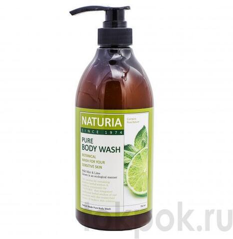 Гель для душа с ароматом мяты и лайма Naturia Pure Body Wash Wild Mint & Lime, 750 мл