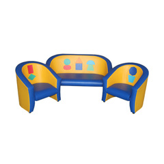 Комплект мягкой игровой мебели «Совенок с аппликацией» Геометрия желто-синий
