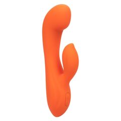 Оранжевый вибромассажер Stella Liquid Silicone Dual “G” - 17,75 см. - 