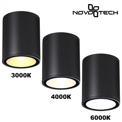 Накладной светодиодный светильник 359535 STREET NT25 000 черный с переключ. цветовой температуры IP65 LED 10W 100-240V 3000К\4000К\6000К TUMBLER