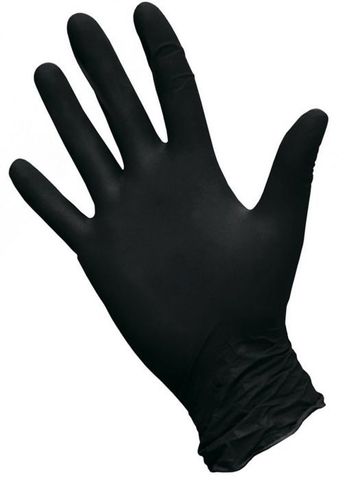 Перчатки косметические нитриловые Черные р. S (100 штук - 50 пар)