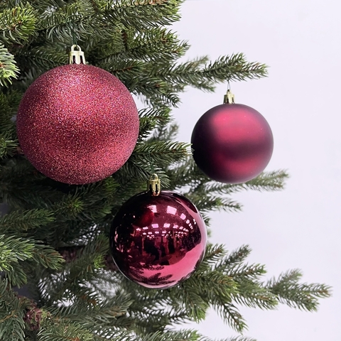 Набор шаров 25шт 8см House of seasons бордовый в прозрачной упаковке