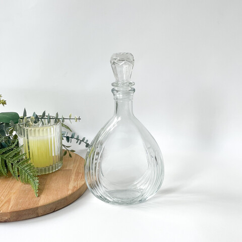 Баночки - бутылочки - графин декоративный, стеклянный, прозрачный 500 мл, 13*5*23 см, 1 шт.