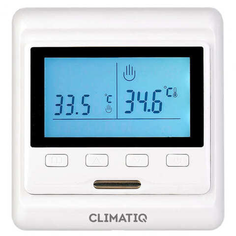 Терморегулятор/термостат цифровой с дисплеем для тёплого пола. Цвет Белый. CLIMATIQ серия CLIMATIQ РT. CLIMATIQРTW
