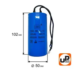 Конденсатор UNITED PARTS CD60, 250 мкФ ,250В, гибкие выводы (90-0341)