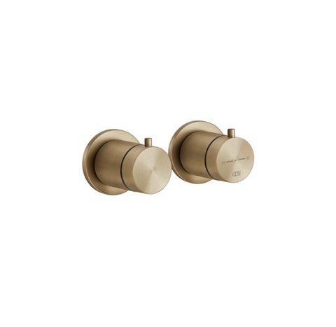 Gessi 54236#726 BATH Внешние части для термостатического смесителя на 3 позиции, Warm Bronze Br.