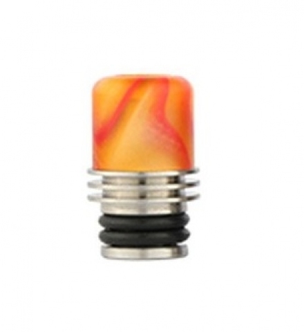 Drip-Tip Acrylic + SS 17.5mm жёлт. c красным