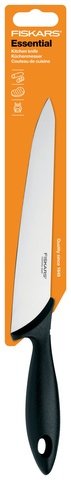 Нож кухонный Fiskars Essential (1023776) стальной универсальный лезв.210мм прямая заточка черный
