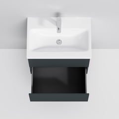 Тумба с раковиной подвесная, 60 см, 2 ящика, графит матовый AM.PM Gem - M90FHX06022GM