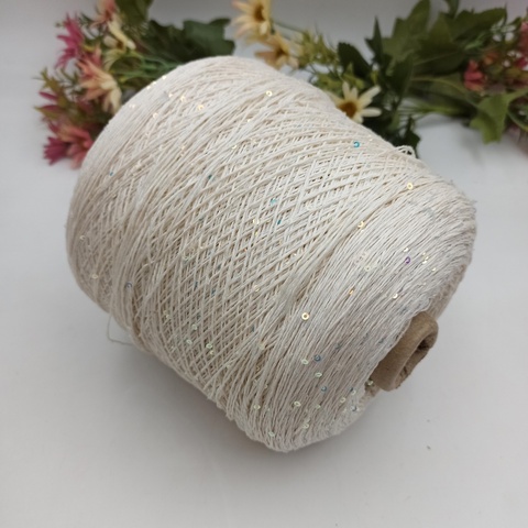 Cotton Stellar - 026 Молочный Пайетка голографическая 2мм