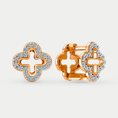 Серьги золотые 585 с фианитами