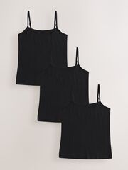 Майка на берельках для девочки Next AB5-050, 3 шт., Черный