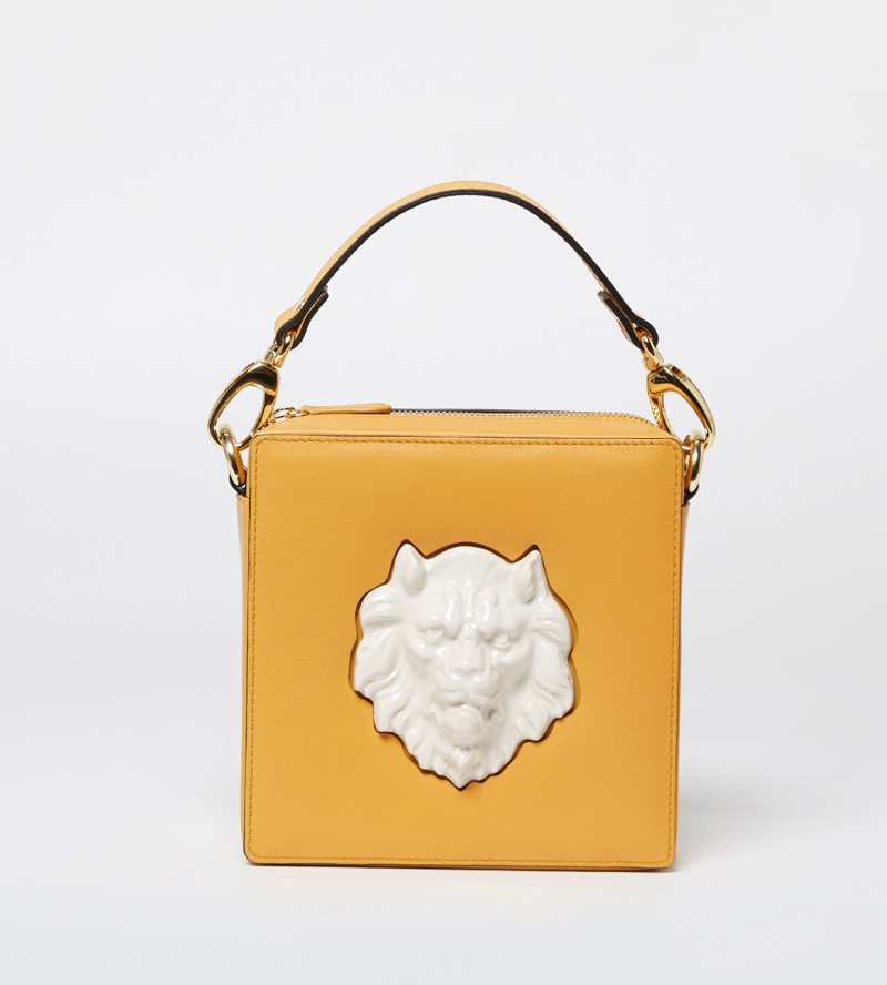 Квадратная сумка из кожи Lion Mustard от ANDRES GALLARDO