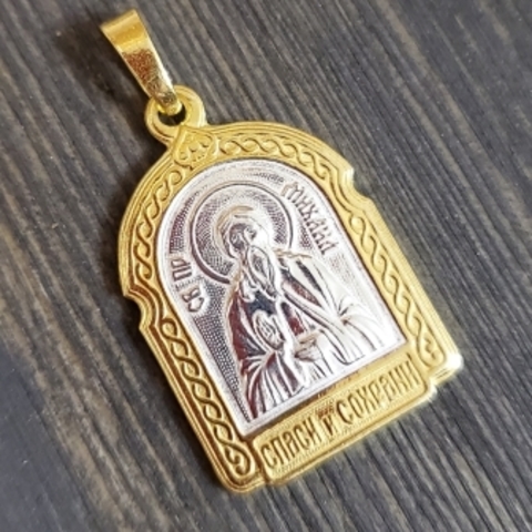 Нательная именная икона святой Михаил с позолотой