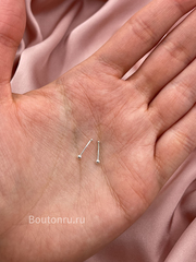 Серьги гвоздики серебристые мелкий  шар (пирсинг)