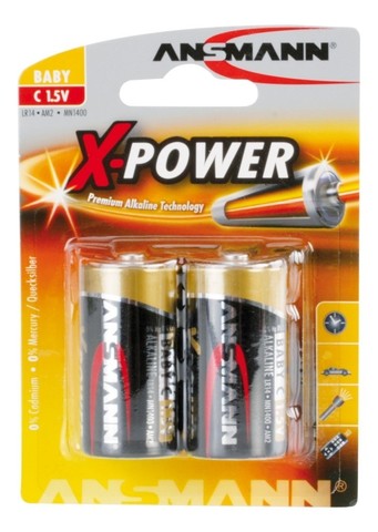 Батарейка X-POWER  С/ANSMANN 1.5V - 2шт