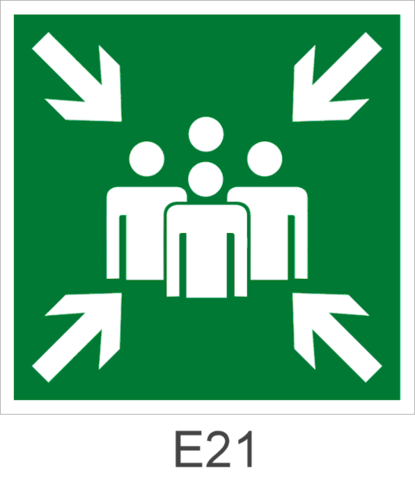 Эвакуационный знак безопасности Е21 Пункт (место) сбора