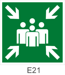 Эвакуационный знак безопасности Е21 Пункт (место) сбора