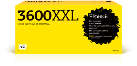 TC-B3600XXL Картридж T2 для Brother HL-L5210/L5215/L6210DW/L6410/DCP-L5510/MFC-L5710/L5715/L6710/L6910/L6915 (11000 стр.) с чипом