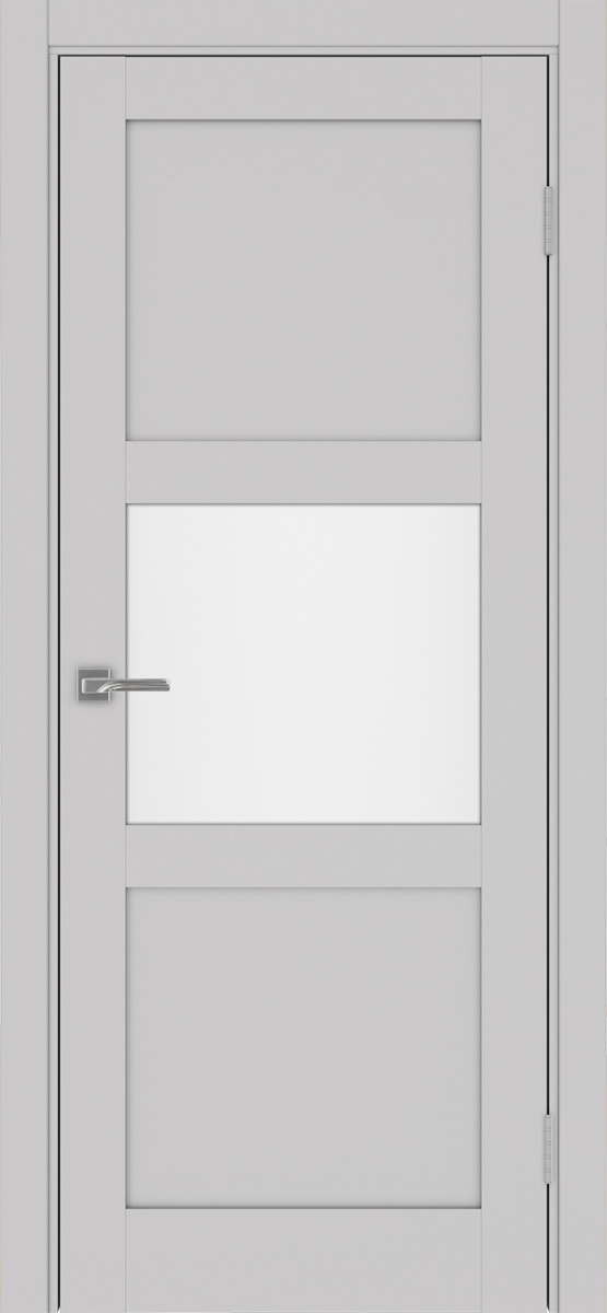 Дверь межкомнатная Оптима Порте Турин 530.121, цвет пепельный, экошпон, стекло мателюкс