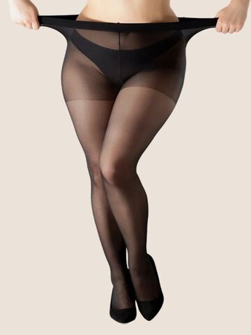 Колготки капроновые черные большого размера 7/64 для полных 40 den