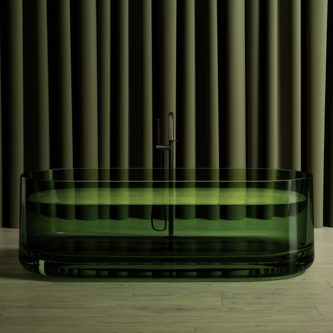 Abber AT9708Emerald прозрачная ванна из полиэфирной смолы 170x75x55